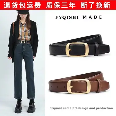Women Genuine Leather Belt Casual Spring Thin Sweet Girl Style