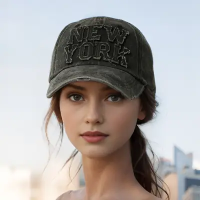 New Men's Washed New York Baseball Cap