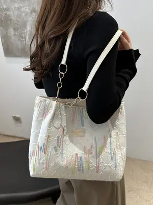 2024 Canvas Shoulder Bag for Women Summer Casual Large Capacity