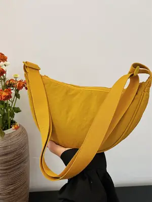 Women's Orange Crossbody Bag Nylon Shoulder Bag