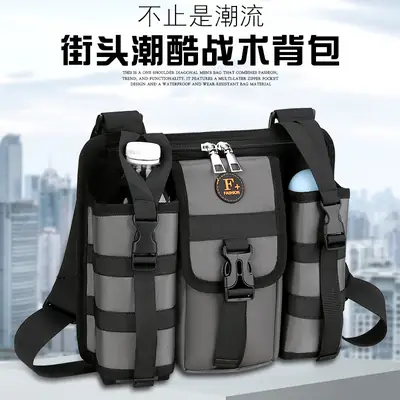 Tactical Black Chest Bag for Men Outdoor Travel Sports