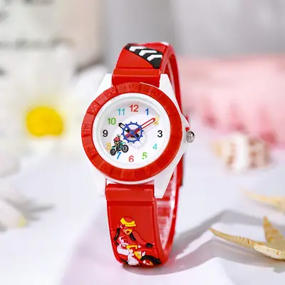 Kids Motorcycle Watch Digital Blue Plastic Student Design