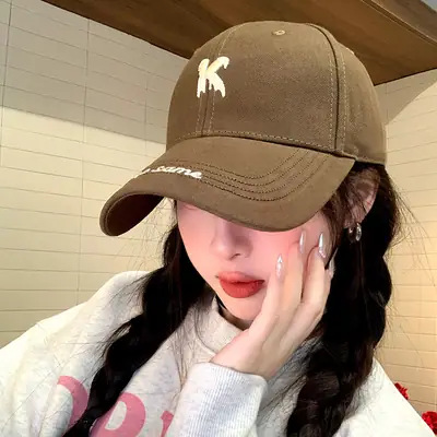 Men's Brown K Letter Embroidered Baseball Cap