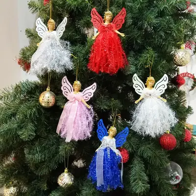 Three-Dimensional Angel Lace Pendant for Christmas Tree Decor