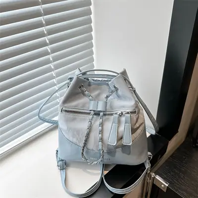 Women's Texeled Bucket Bag Blue 2024 Summer