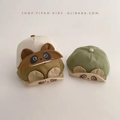 One Pan Baby Hat Cartoon Bear Warm Windproof Cap