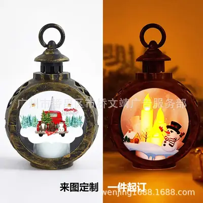 Vintage Christmas LED Candle Lamp with Red Truck Design