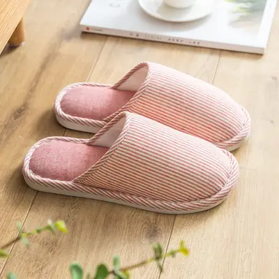 Women Cotton Slip-On Socks Pink Non-Slip Indoor
