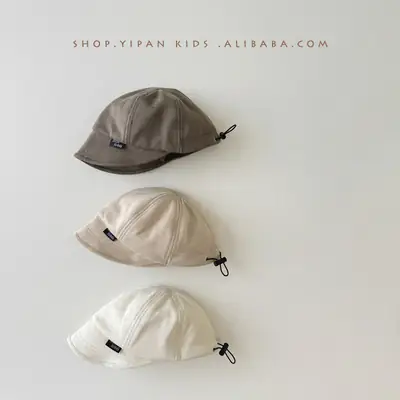 Beige Adjustable Baseball Cap for Boys Girls Autumn Winter