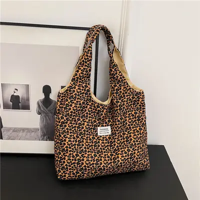 Vintage Leopard Print Large Capacity Women's Tote Bag