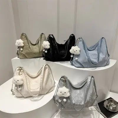 2024 Grey Shoulder Bag for Women Large Capacity