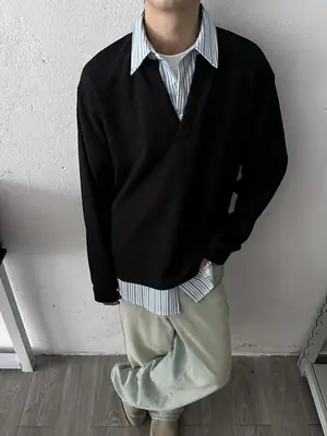 2024 Grey Striped Long Sleeve T-Shirt Set