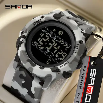 Sanda Black Digital Analog Watch with Step Counter & Calories