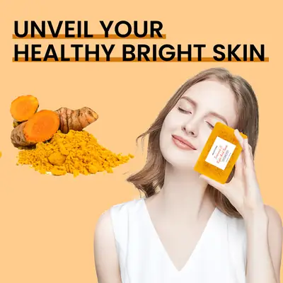 Cross-border explosions turmeric soap kojic acid soap lemon turmeric soap cleaning bath face handmade soap ginger particles soap