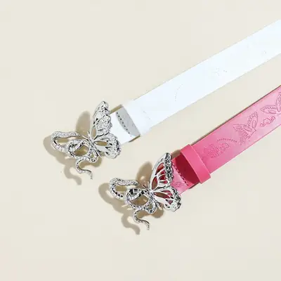Women's Butterfly Belt with Gold Plated Buckle