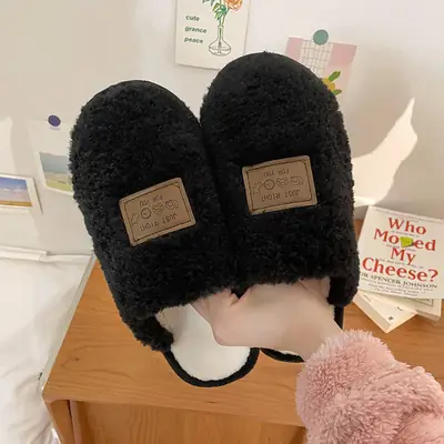 Soft Cotton Slippers Men Women Autumn Winter Warm Non-Slip