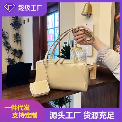 Summer New Arrival Zipper Shoulder Bag PU Leather Tan