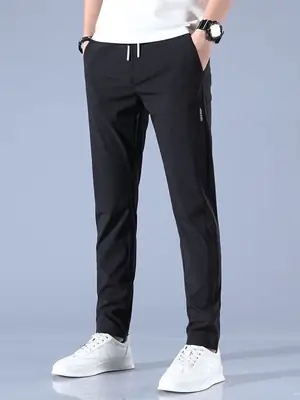 Men's Ice Silk Slim Fit Pants Grey