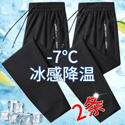 Men's Ice Silk Hot Pants 2024 Plus Size 2 Pcs