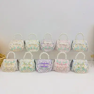 Retro National Style Buckle Children's Bags Pearl Crossbody