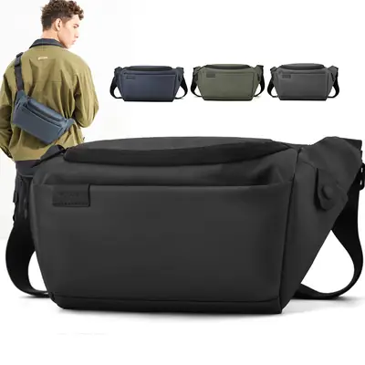 Men's Black Crossbody Bag with Adjustable Strap