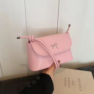 Korean Style Bow Bag for Women Silver Single Shoulder
