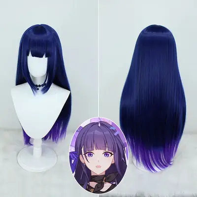 Dark Blue Gradient Hair Wig for Cosplay & Party