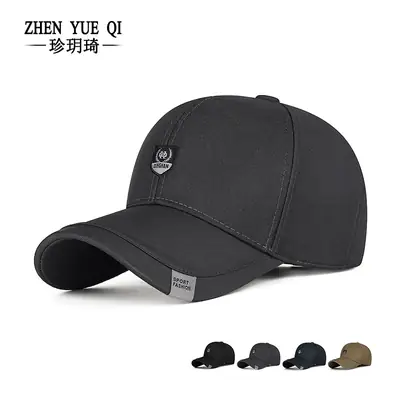 Men's Black Baseball Cap with Logo Adjustable Strap