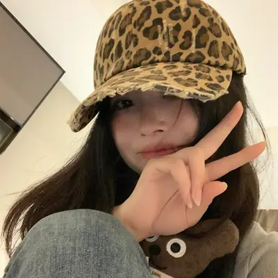American Style Leopard Print Baseball Cap for Girls