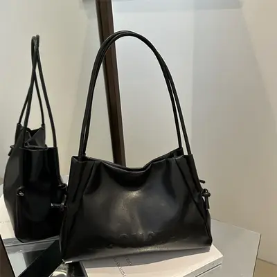 Black Large Capacity Women's Tote Bag Shoulder Bag