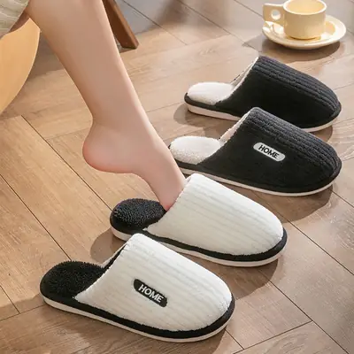 Women Furry Warm Slippers Cotton Autumn Winter