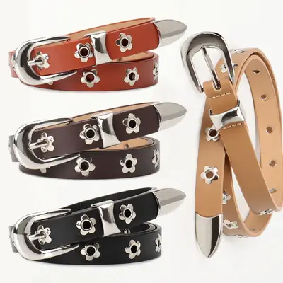 Women's Retro Punk Belt with Metal Buckle