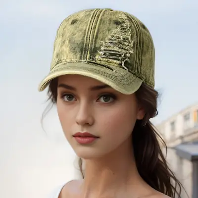 New Men's Green Wash Denim Baseball Cap