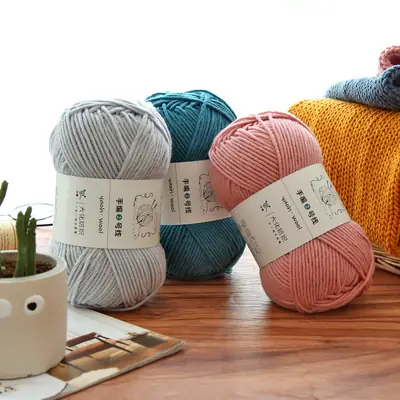 6-strand Milk Cotton Wool Ball Medium Thick Thread Ball Wholesale Hat Scarf Crochet Slippers Hand-knitted Material Package