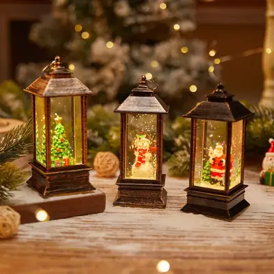 Christmas Snowflake Light Santa Claus Party Ornament