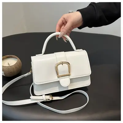 White Square Shoulder Bag for Women 2024