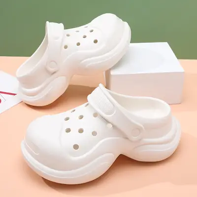 Women's White Thick Sandals Outdoor Beach Non-Slip