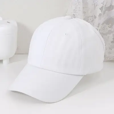 White Baseball Cap for Men Women Small