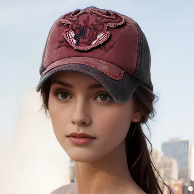 Men Retro Wash Cotton Hip Hop Cap with Embroidery