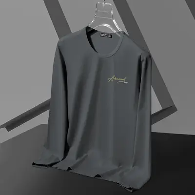 Men's 50S Modal Long Sleeve T-Shirt Black White Maroon Blue