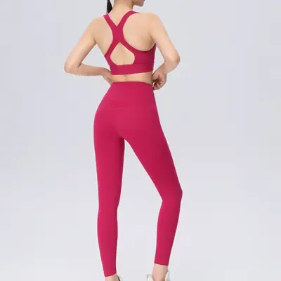 Green High-Performance Yoga Running Bra Set