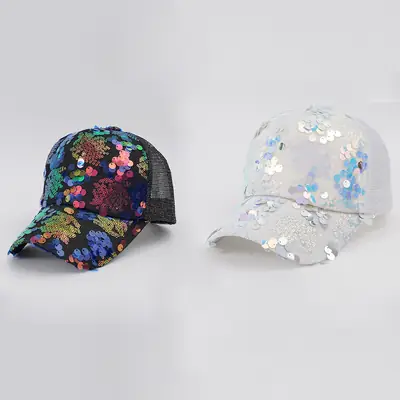 Cross-Border Men's Sequined Mesh Baseball Cap