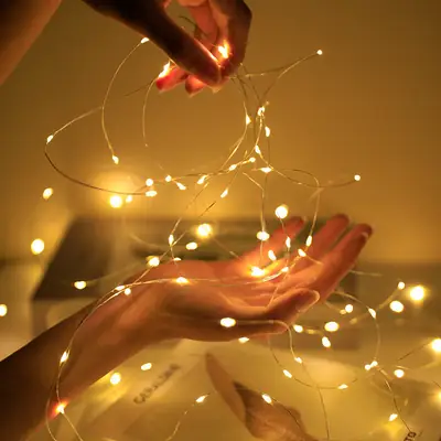 Led Copper Wire Light String Bouquet Decoration Atmosphere Colorful Light Strip Small Light String Street Stall Light String Bulk Wholesale H Light Strip