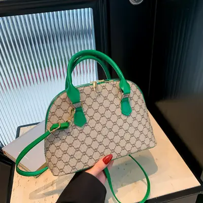 Women's Green Leather Shoulder Bag 2024 Style