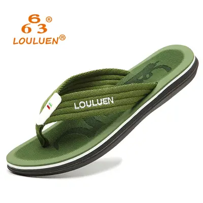 Men's Green Foam Beach Flip Flops with Thick Bottom