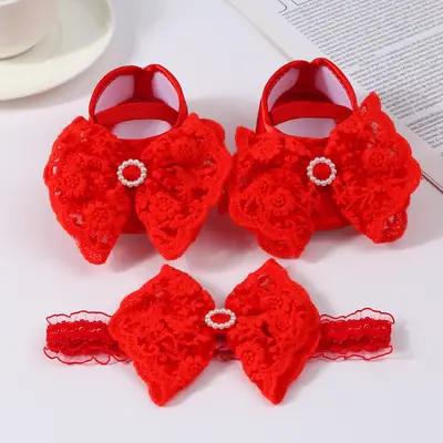 0-1 Year Old Baby Shoes Hair Strap suit New Cute Princess Shoes Full Moon Hundred Days Old Dress Shoes Baby Shoes