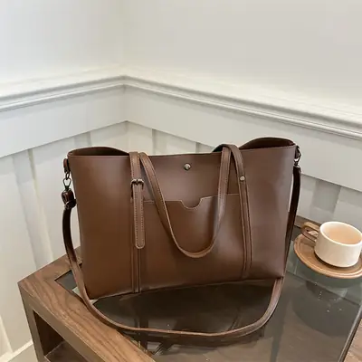 Women's Brown Retro Shoulder Bag 2024 Summer