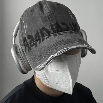 Retro Washed Baseball Cap with Bold Graffiti Design