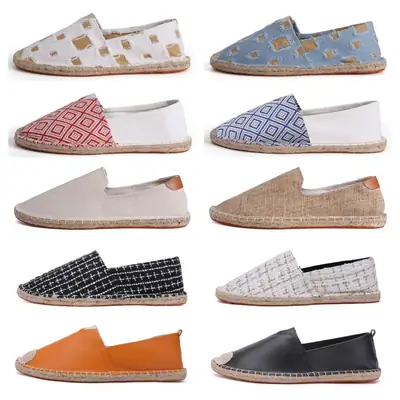 New Factory Direct Fashion Casual Men's and Women's Shoes Straw Shoes Fisherman Slip-on Canvas Breathable Lazy Shoes