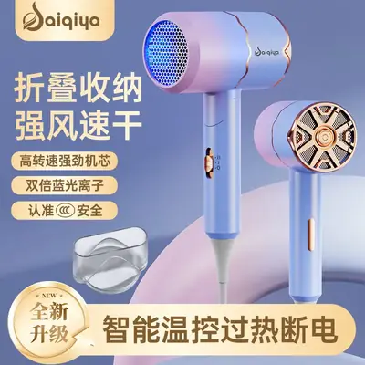 Portable Folding Hair Dryer Blue Light Constant Temp